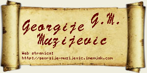 Georgije Mužijević vizit kartica